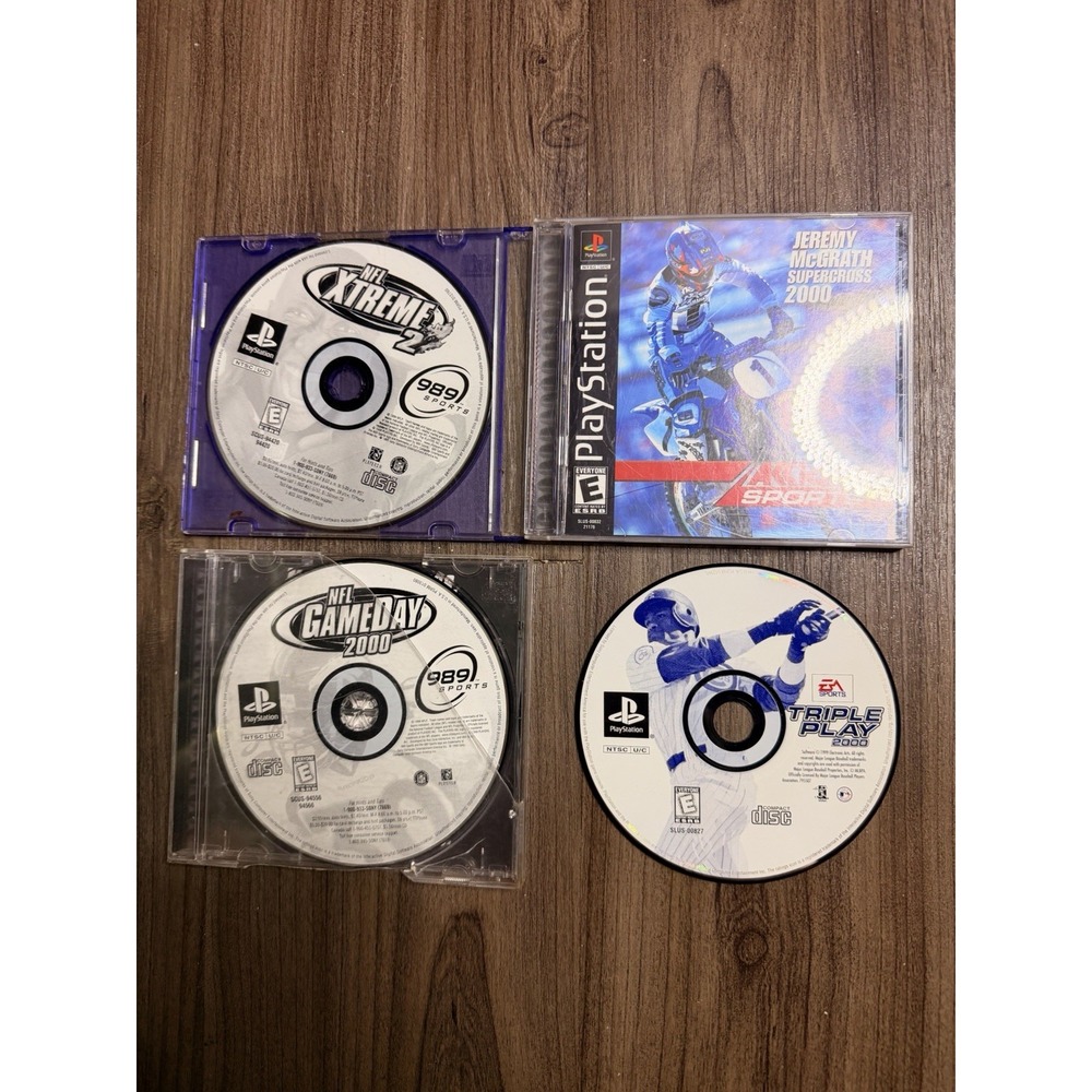 NFL Xtreme 2 NFL GameDay 2000 Triple Play 2000 PS1 Lot of 4 Games